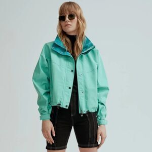 NOIZE Skye Stand Collar Drawcord Rain Jacket